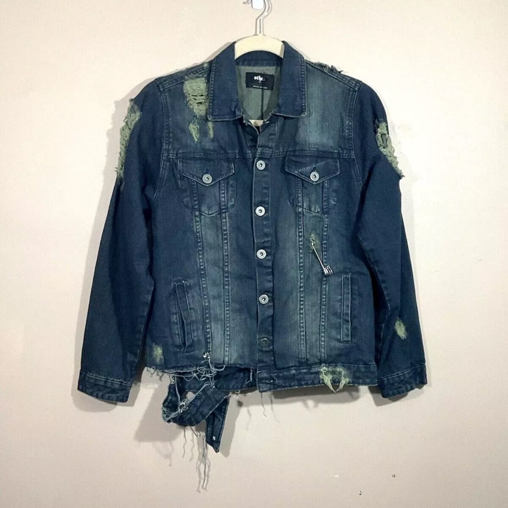 OtherUK Distressed Denim Jacket - XL MENS rock n roll vibes